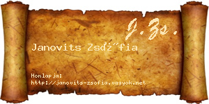 Janovits Zsófia névjegykártya